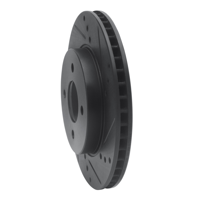 Nissan Note Brake Rotor (1) - Front Right - R1 Concepts - Drilled & Slotted - Black - `11-`25